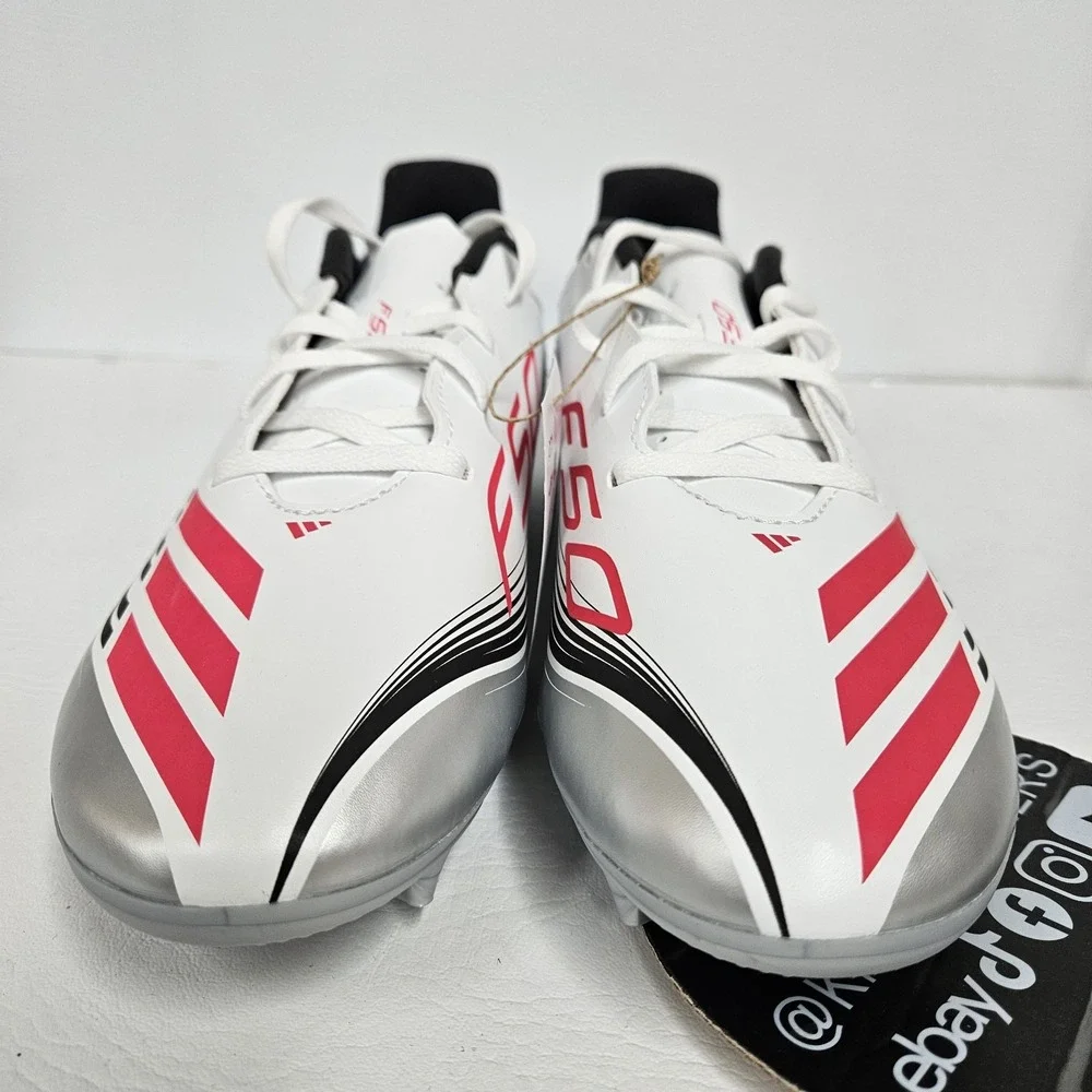 Adidas F50 Messi Club FG/MG Soccer Cleats White/Silver JP7443 Men's Size 10